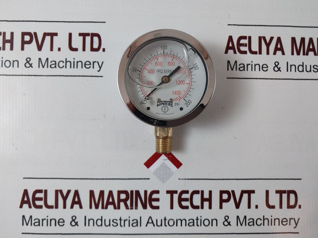 Winters Pfq Series Dual Scale Liquid-filled Pressure Gauge 0 To 1400 Kpa 0 To 20