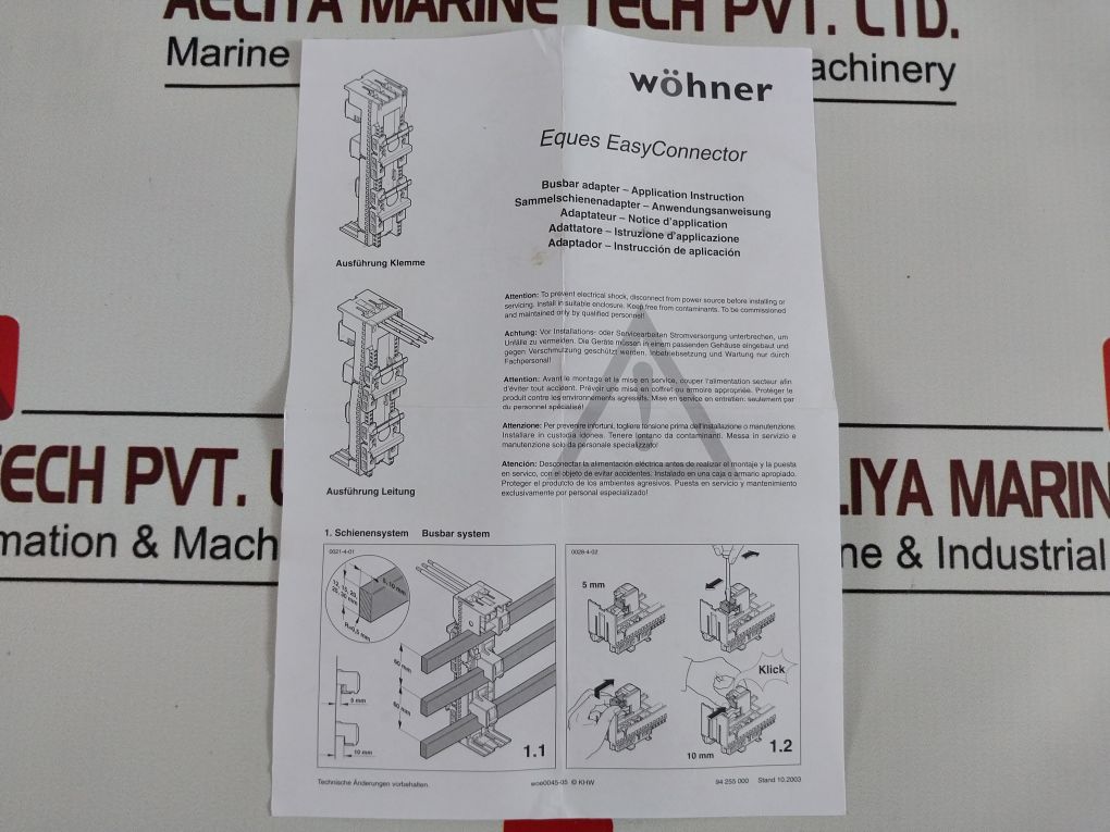 Wohner Eec6063-l Busbar Adapter