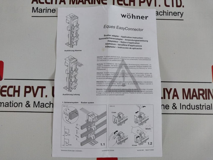 Wohner Eec6063-l Busbar Adapter