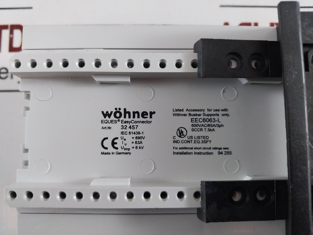 Wohner Eec6063-l Busbar Adapter