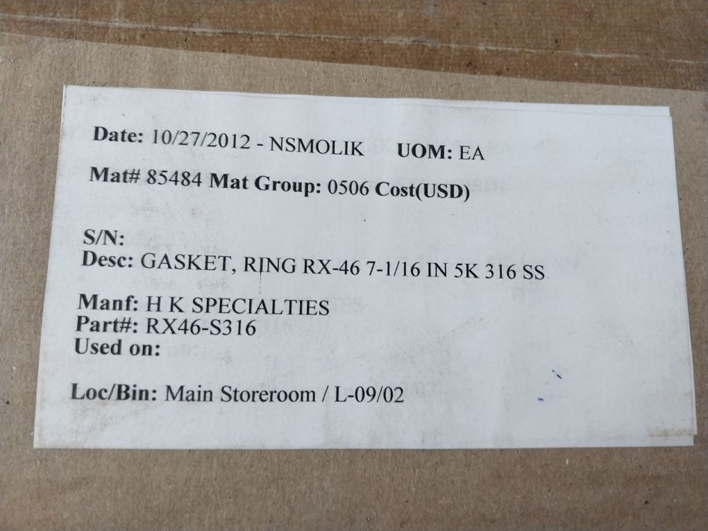 Wolar Rx46-s316-4 Gasket Ring 6A-0640