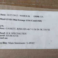 Wolar Rx46-s316-4 Gasket Ring 6A-0640