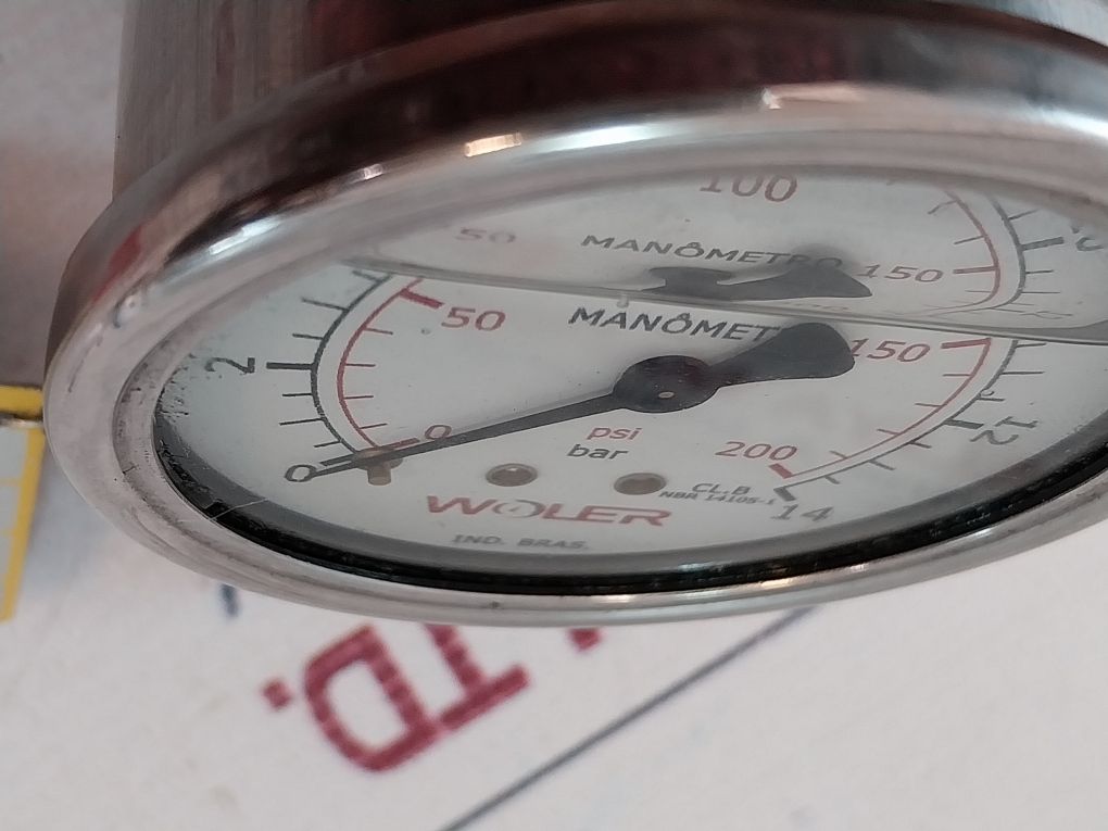Woler Nbr 14105-1 Pressure Gauge 0-200 Psi 0-14 Bar