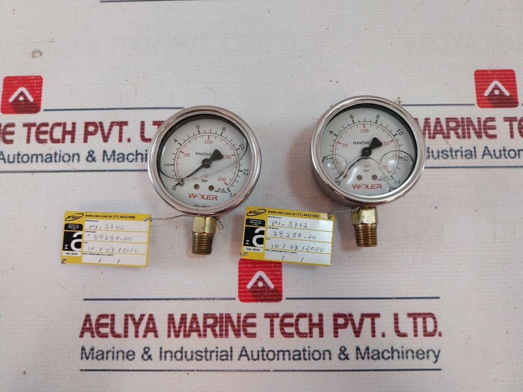 Woler Nbr 14105-1 Pressure Gauge 0-200 Psi 0-14 Bar
