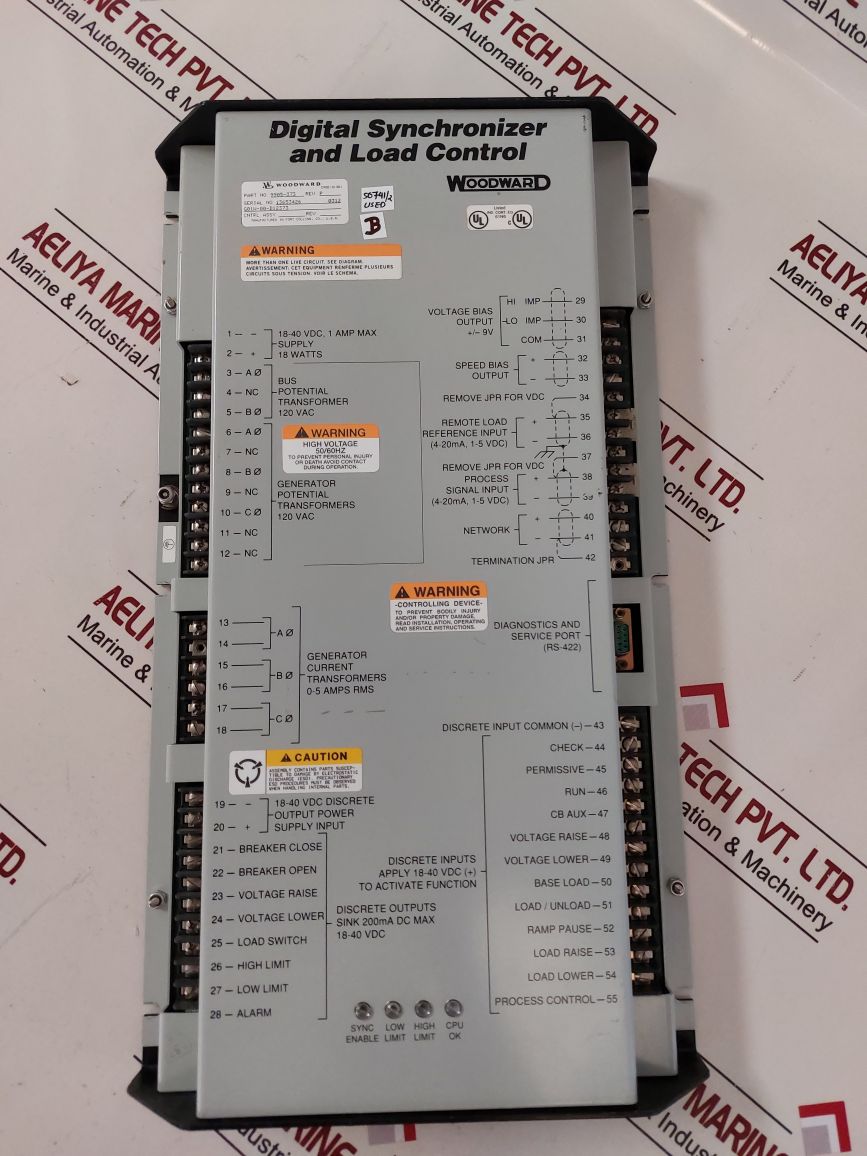 Woodward 9905-373 Rev.P Digital Synchronizer And Load Control