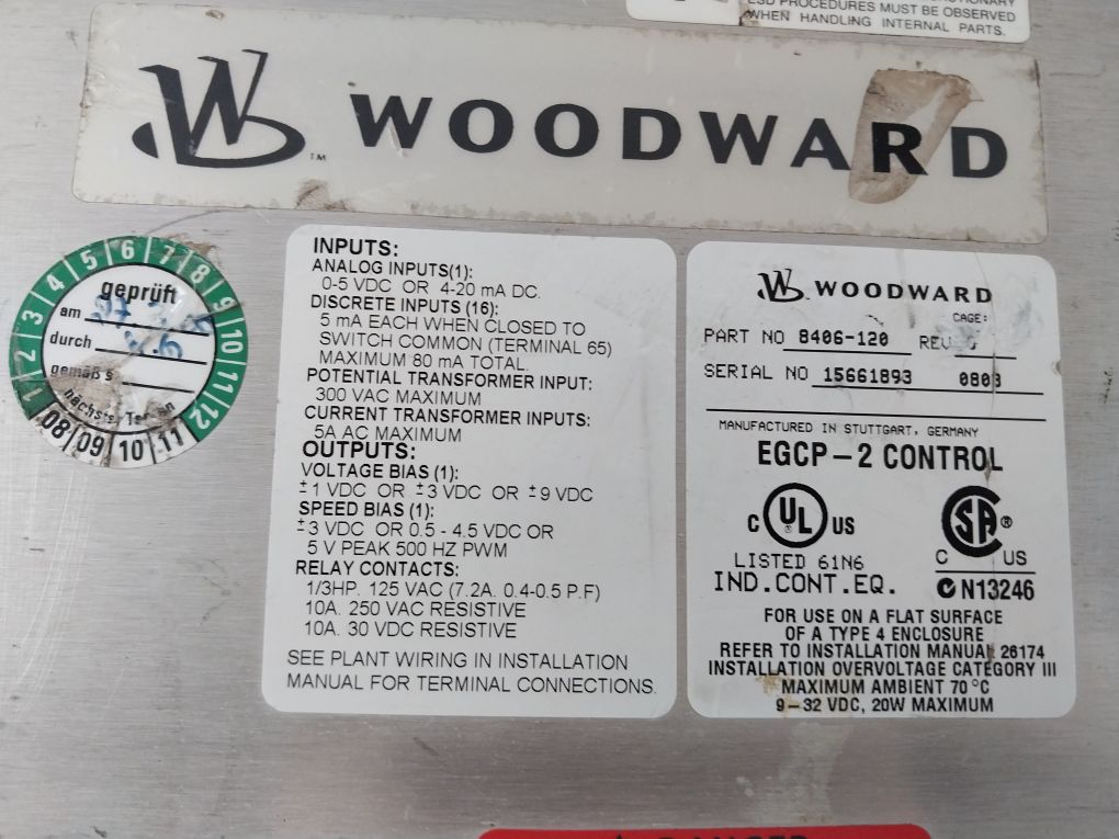 Woodward Egcp-2 Digital Control 8406-120
