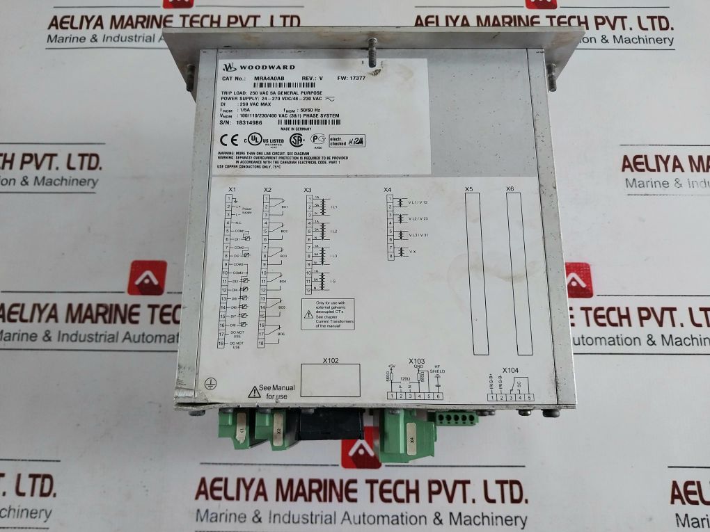 Woodward Mra4A0Ab High Protec Feeder Protection
