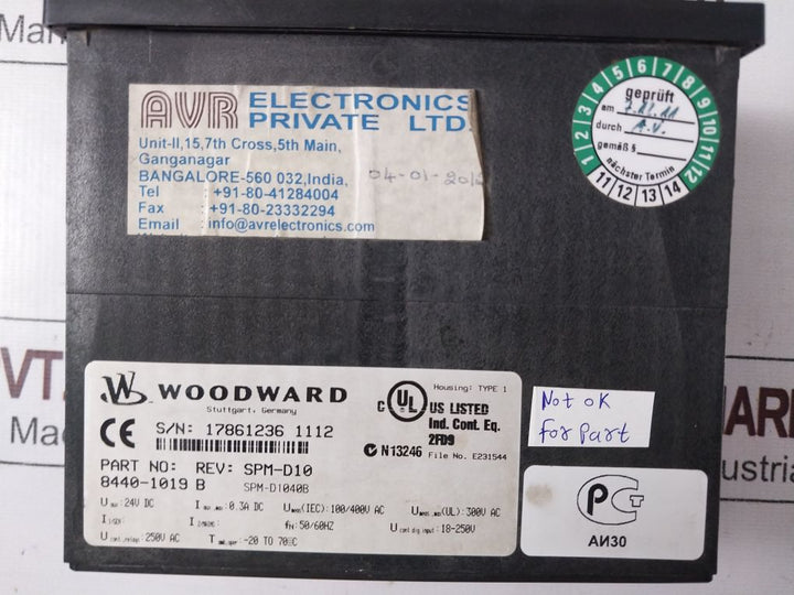 Woodward Spm-d10 Synchronizing System 8440-1019 B