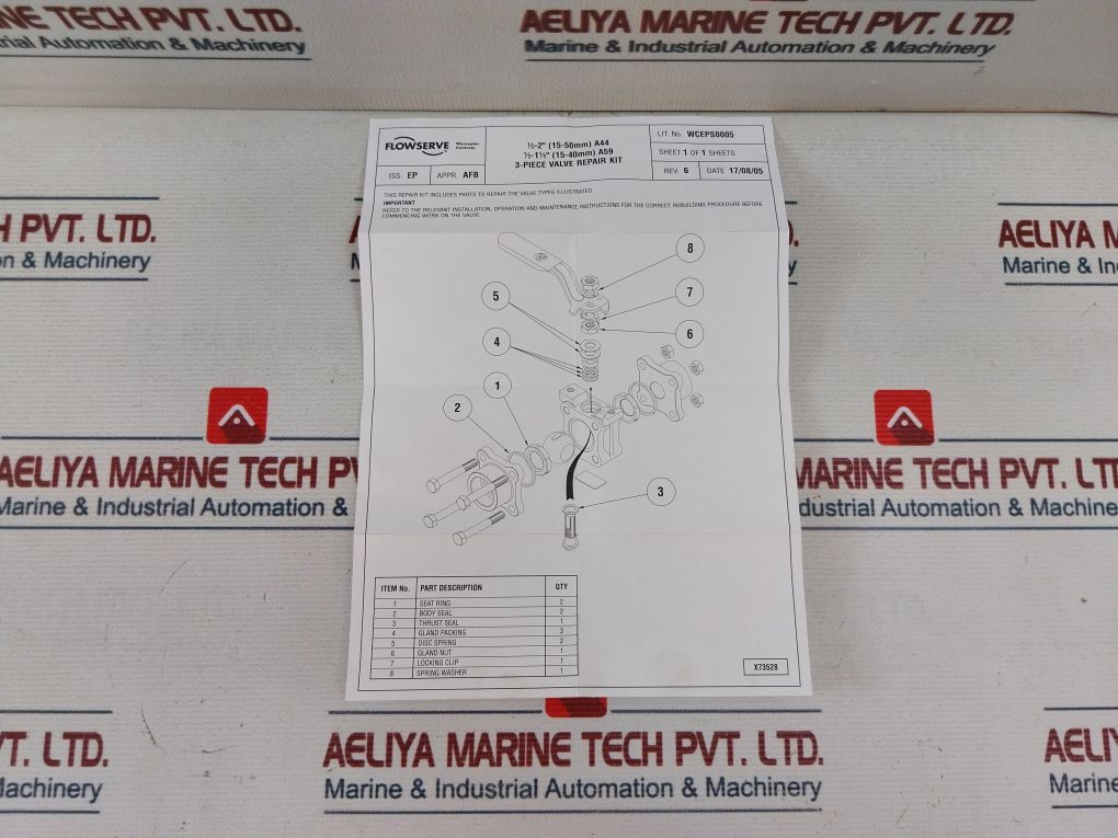 Worcester Controls 10Ark44-tt 3-piece Valve Repair Kit