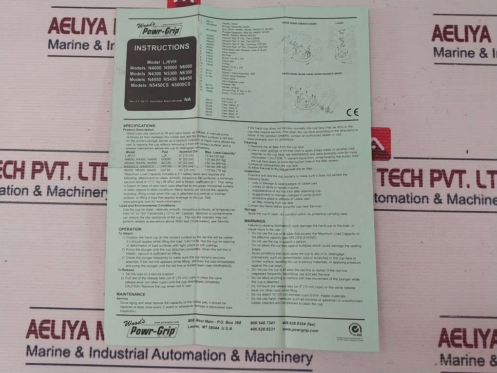 Wpg G0695 Suction Cup Vacuum Tool