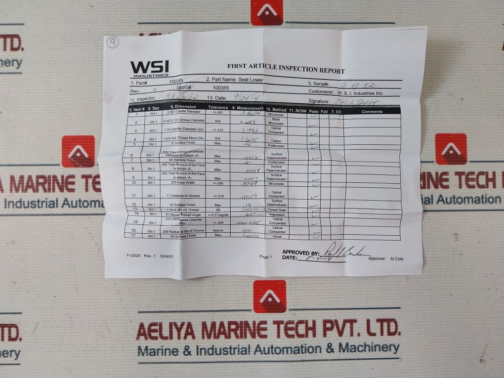 Wsi 100813-sk-90 Seal Valve Kit