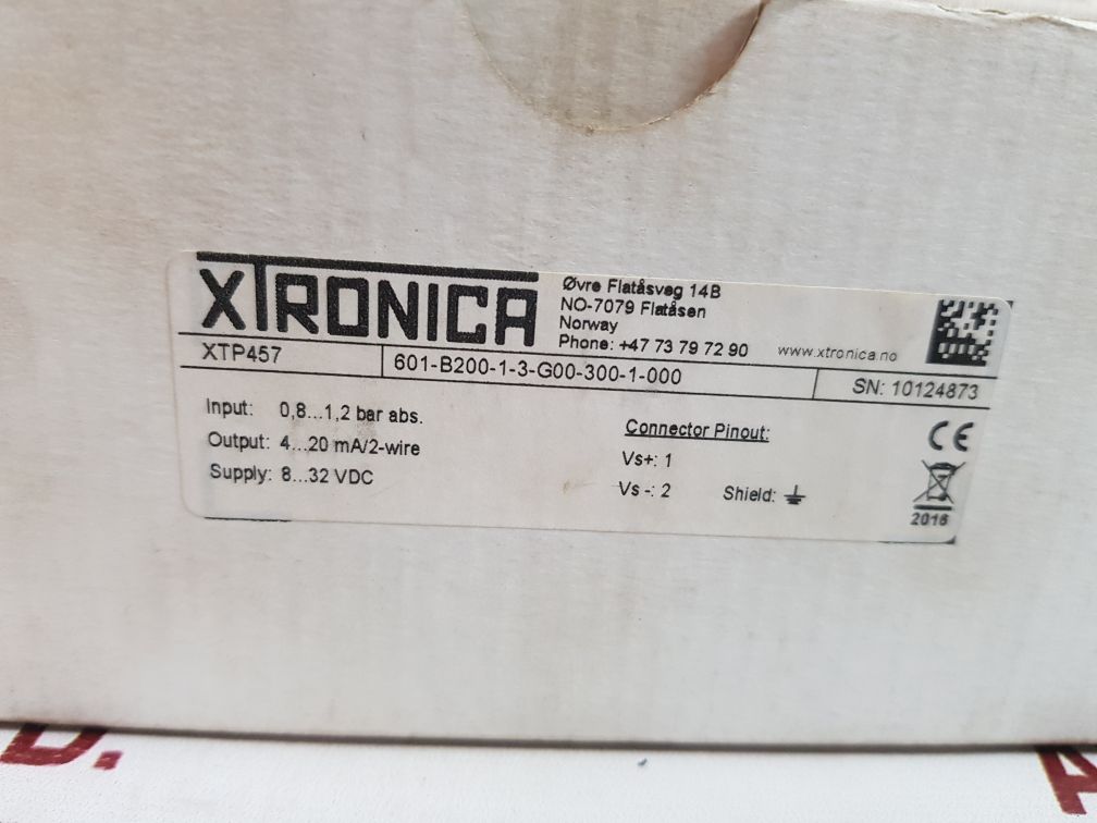 Xtronica Xtp457 Atmospheric Pressure Transmitter 601-b200-1-3-g00-300-1-000