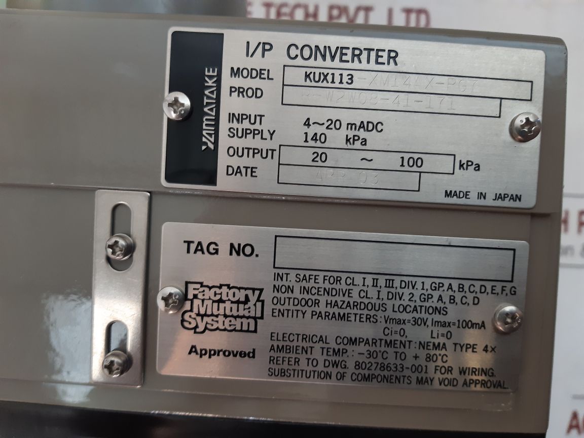 Yamatake Kz03-1A Air Regulator