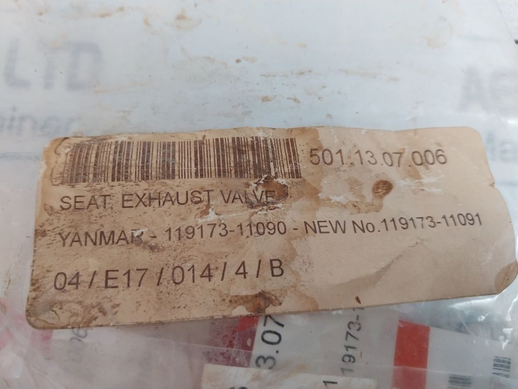 Yanmar 119173-11091 Seat Valve