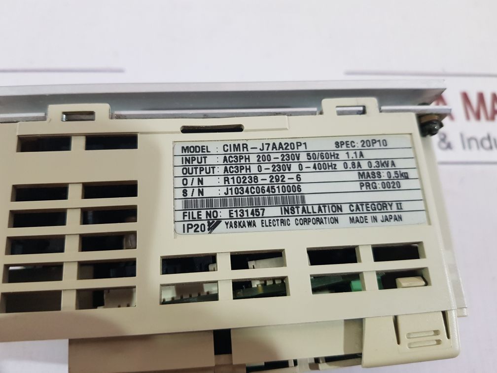 Yaskawa Cimr-j7Aa20P1 Inverter E131457
