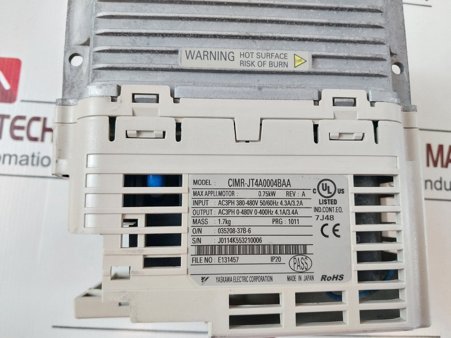 Yaskawa Cimr-jt4A0004Baa Inverter 0.75Kw Rev: A J1000