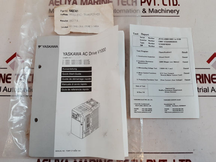 Yaskawa V1000 Ac Drive Cimr-vcba0003Baa