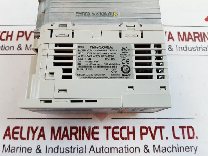 Yaskawa V1000 Ac Drive Cimr-vcba0003Baa