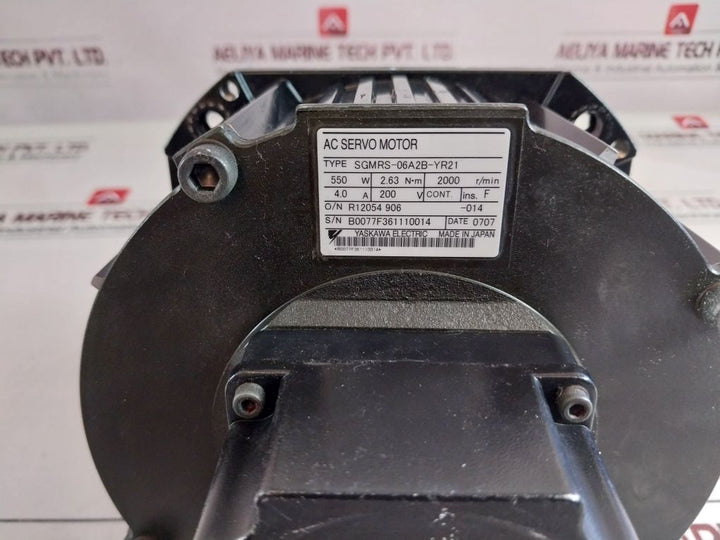 Yaskawa Electric Sgmrs-06A2B-yr21 Ac Servo Motor