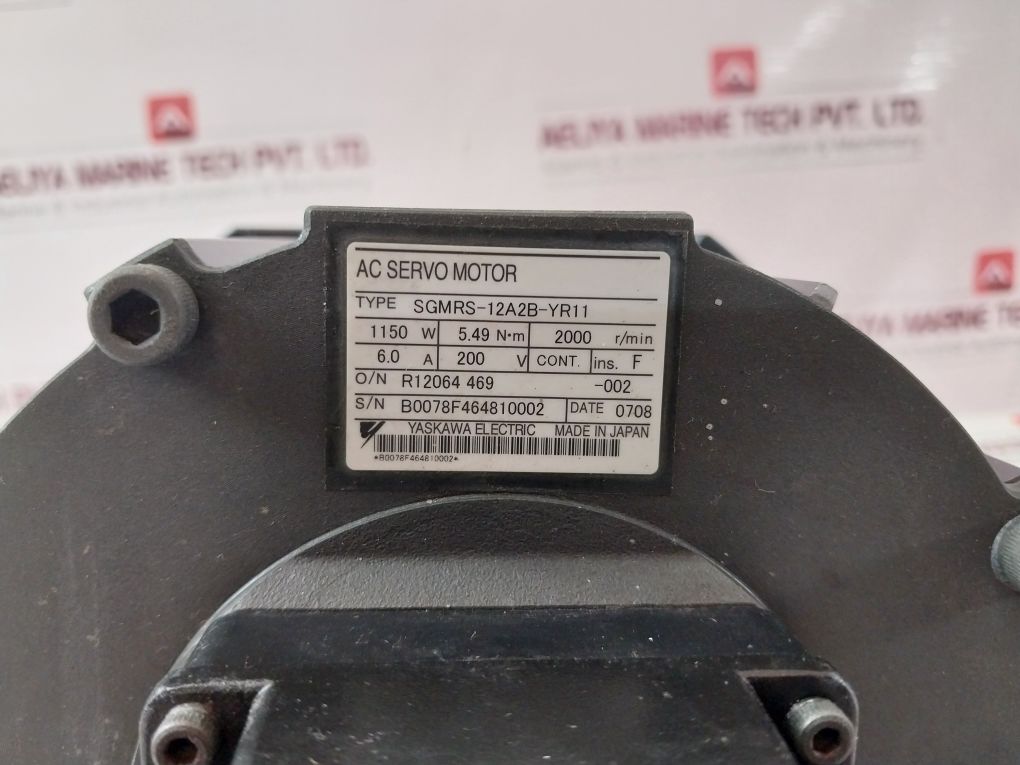 Yaskawa Electric Sgmrs-12A2B-yr11 Ac Servo Motor 200 V