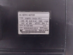 Yaskawa Electric Sgmrs-13A2A-yr11 Ac Servo Motor 1300 W 1500 R/Min (Not Working)