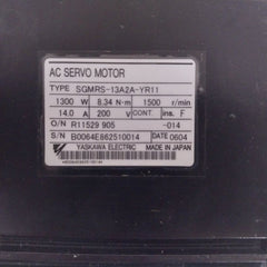 Yaskawa Electric Sgmrs-13A2A-yr11 Ac Servo Motor 1300 W 1500 R/Min (Not Working)
