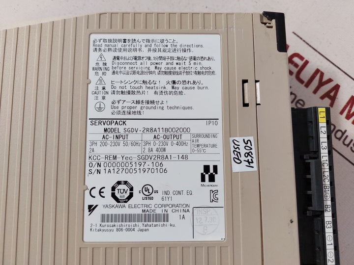 Yaskawa Sgdv-2R8A11B002000 Servopack Servo Driver