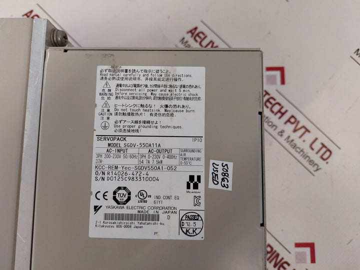 Yaskawa Sgdv-550A11A Servopack Servo Driver