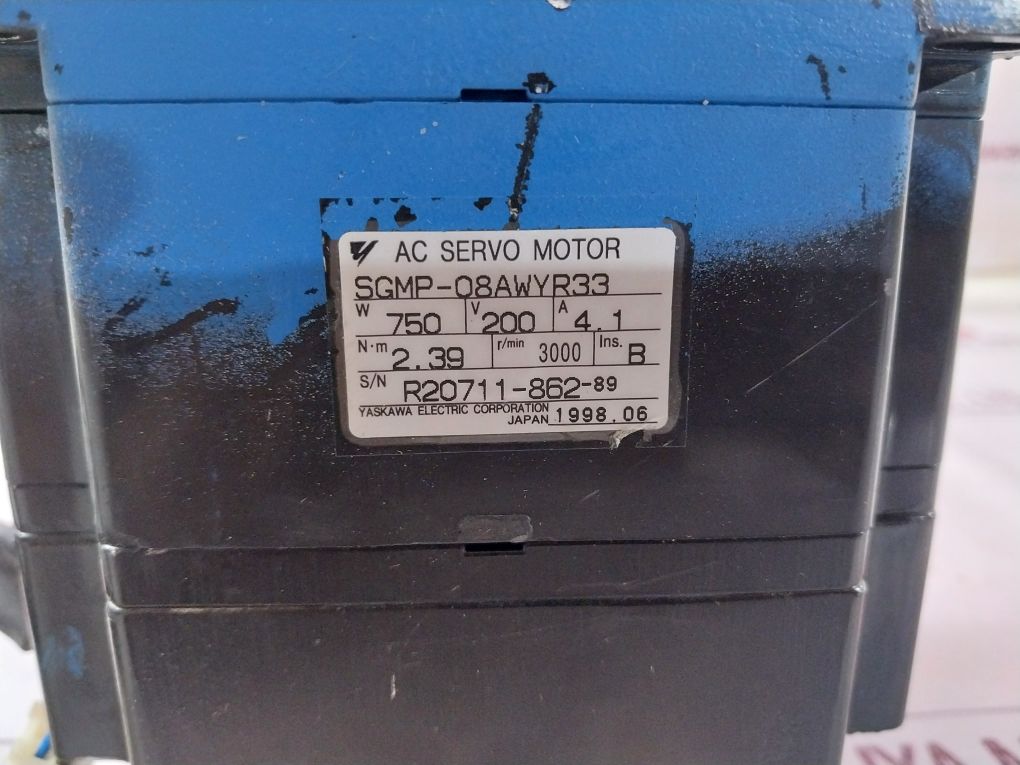Yaskawa Electric Sgmp-08Awyr33 Ac Servo Motor