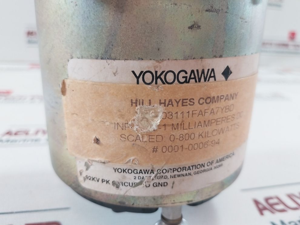 Yokogawa Dc Volts Meter 0-800 Kilowatts 0-1 Milliamperes Dc