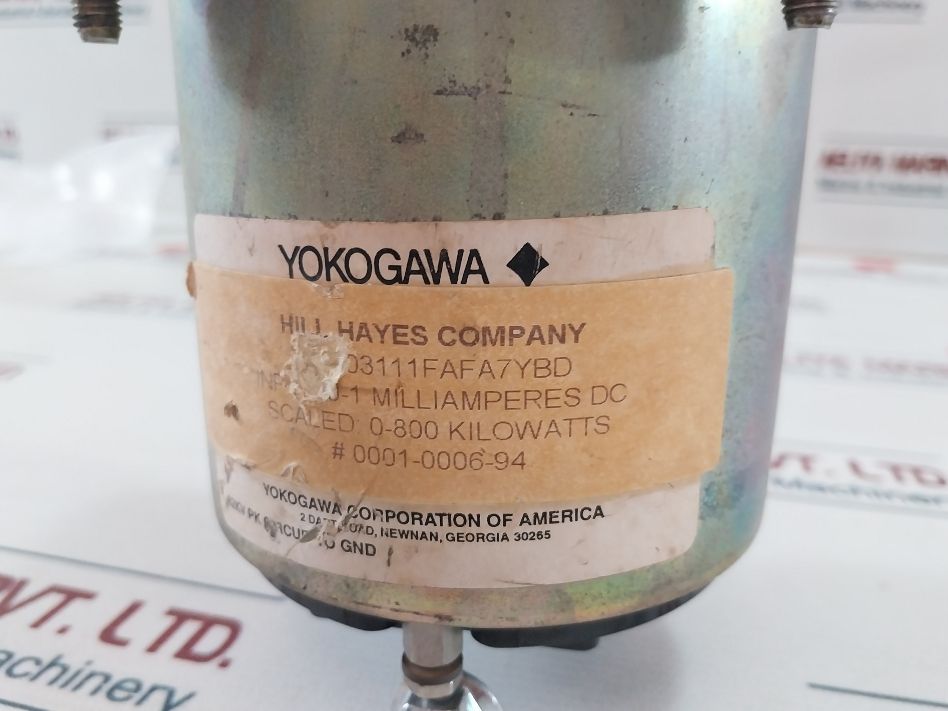 Yokogawa Dc Volts Meter 0-800 Kilowatts 0-1 Milliamperes Dc