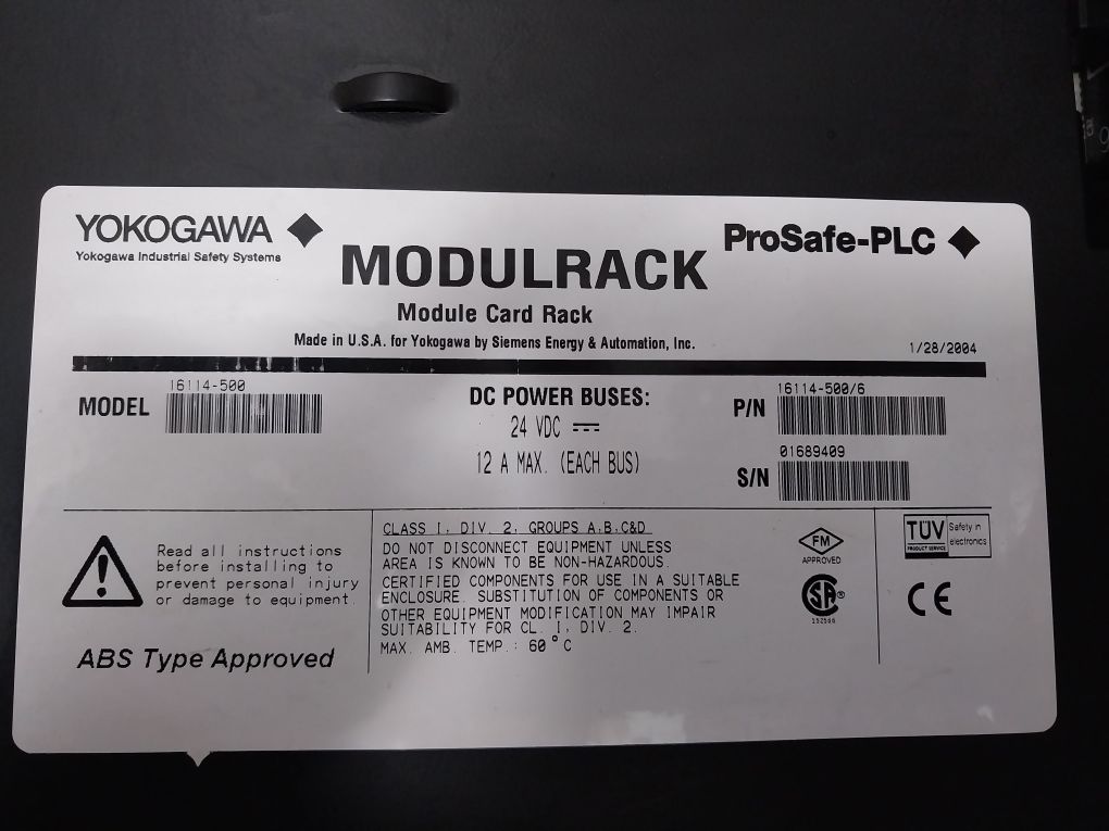 Yokogawa 16114-500,Pscdm024Dcban Module Rack