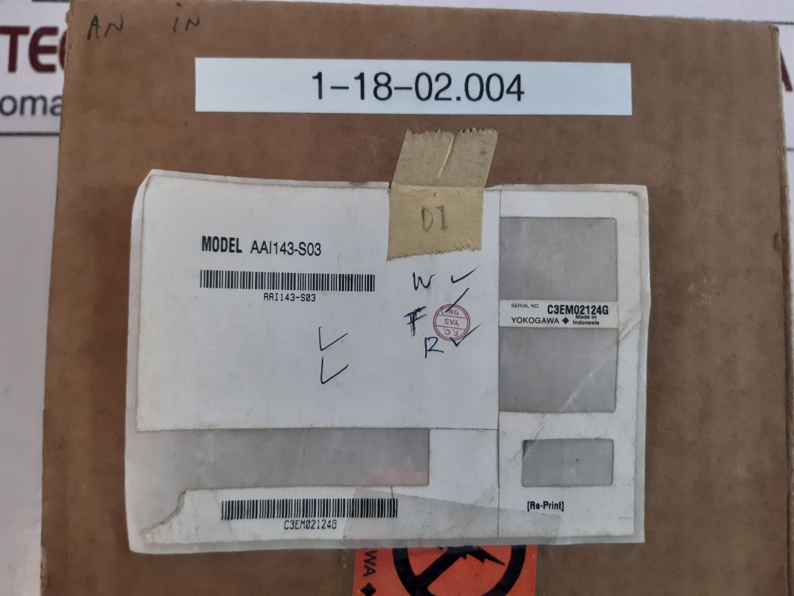 Yokogawa Aai143-s03 Style S1 Analog Input Module