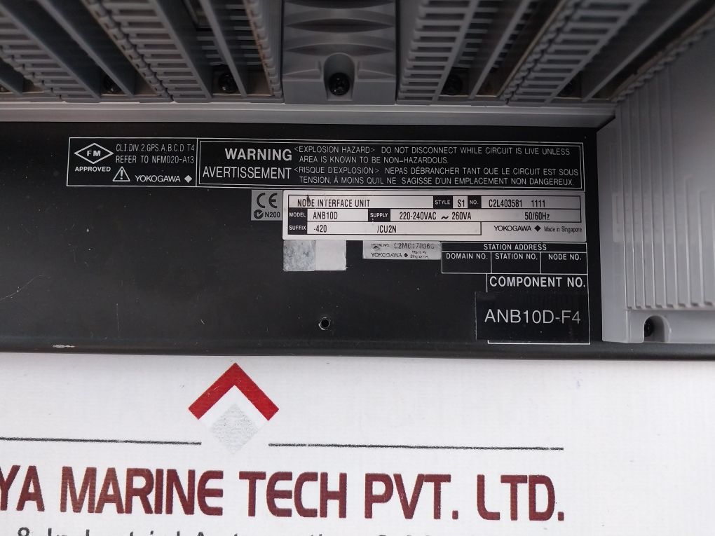Yokogawa Pw482-10,Sb401-10,Adv151-e00,Aar145-s00,Aai143-h00 Module Rack