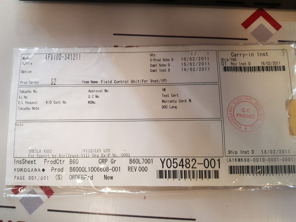 Yokogawa Cp451-11,Pw482-11 Module Rack
