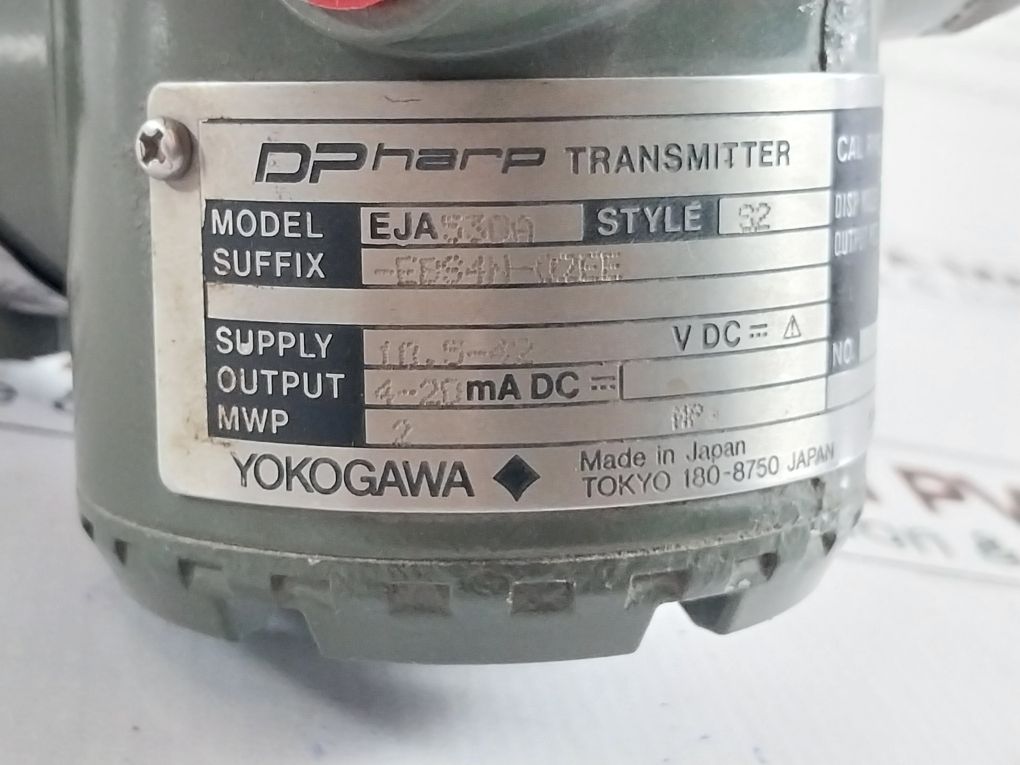 Yokogawa Eja530A Style S2 Dpharp Transmitter
