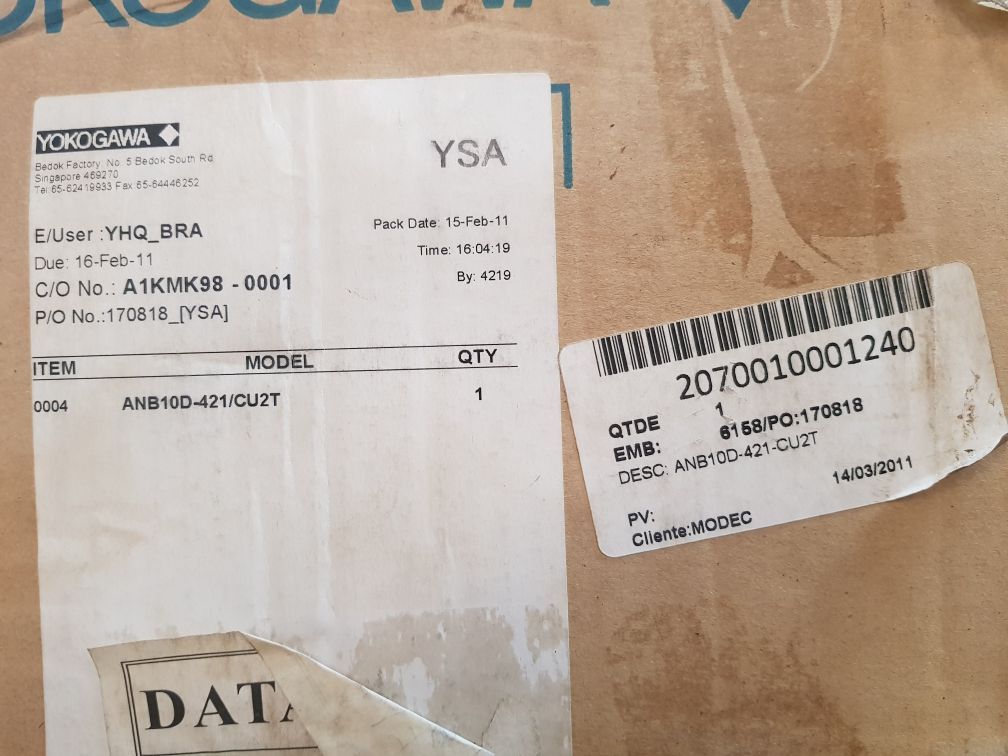 Yokogawa Sb401-11, Pw482-11 Module Rack