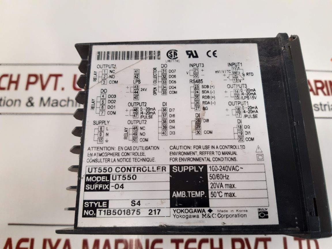 Yokogawa Ut550-04 Temperature Controller 100-240V Ac