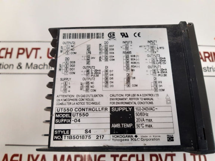 Yokogawa Ut550-04 Temperature Controller 100-240V Ac