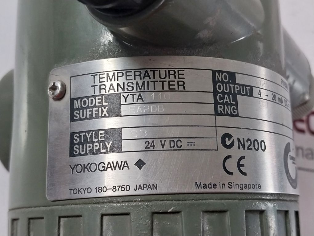 Yokogawa Yta110-ea2Db Temperature Transmitter Cal Rng: 0 To 200°C