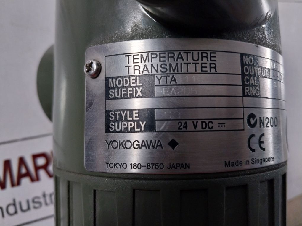 Yokogawa Yta110-ea2Db Temperature Transmitter Car Rng: 0 To 400°C