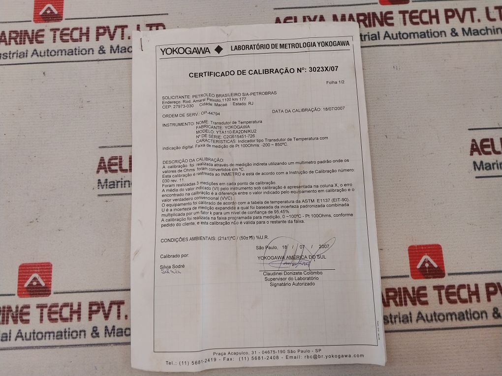 Yokogawa Yta110-ea2Dn/Ku2 Temperature Transmitter