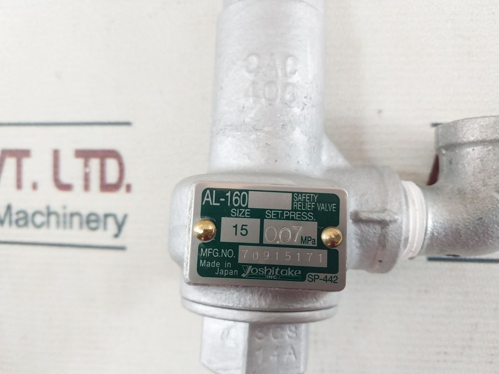 Yoshitake AL-160 Safety Relief Valve 0.07 MPA