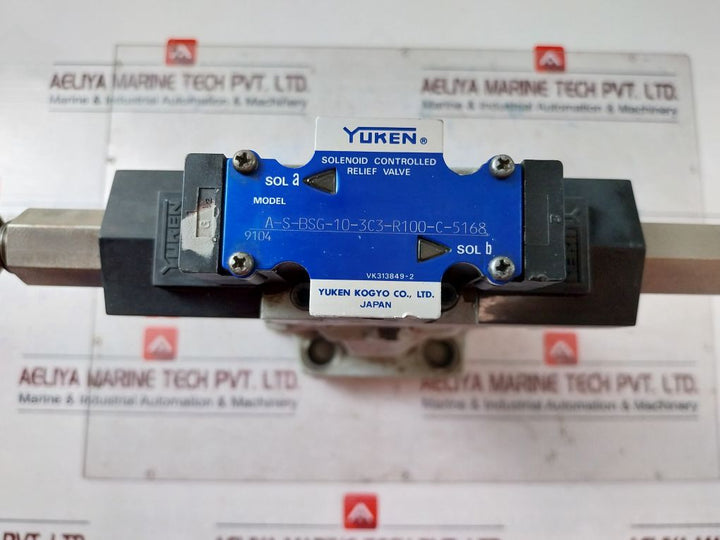 Yuken A-s-bsg-10-3C3-r100-c-5168 Solenoid Controlled Relief Valve