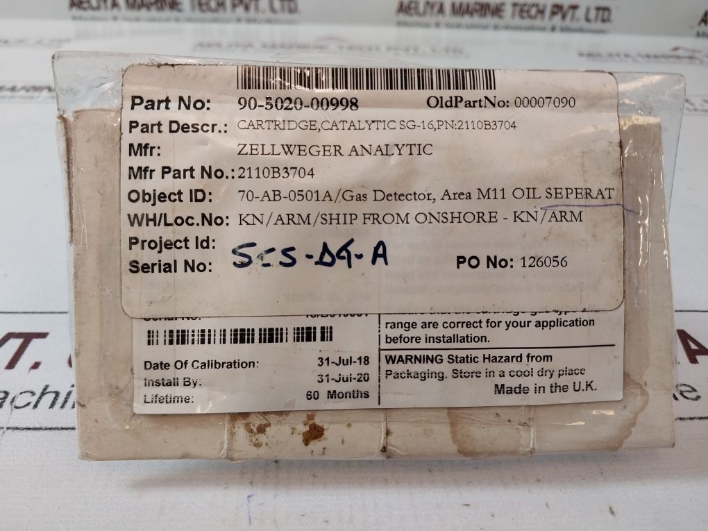 Zellweger 2110B3704 Catalytic Sensor Cartridge