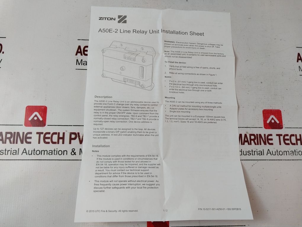 Ziton A50E-2 Line Relay Module 99102