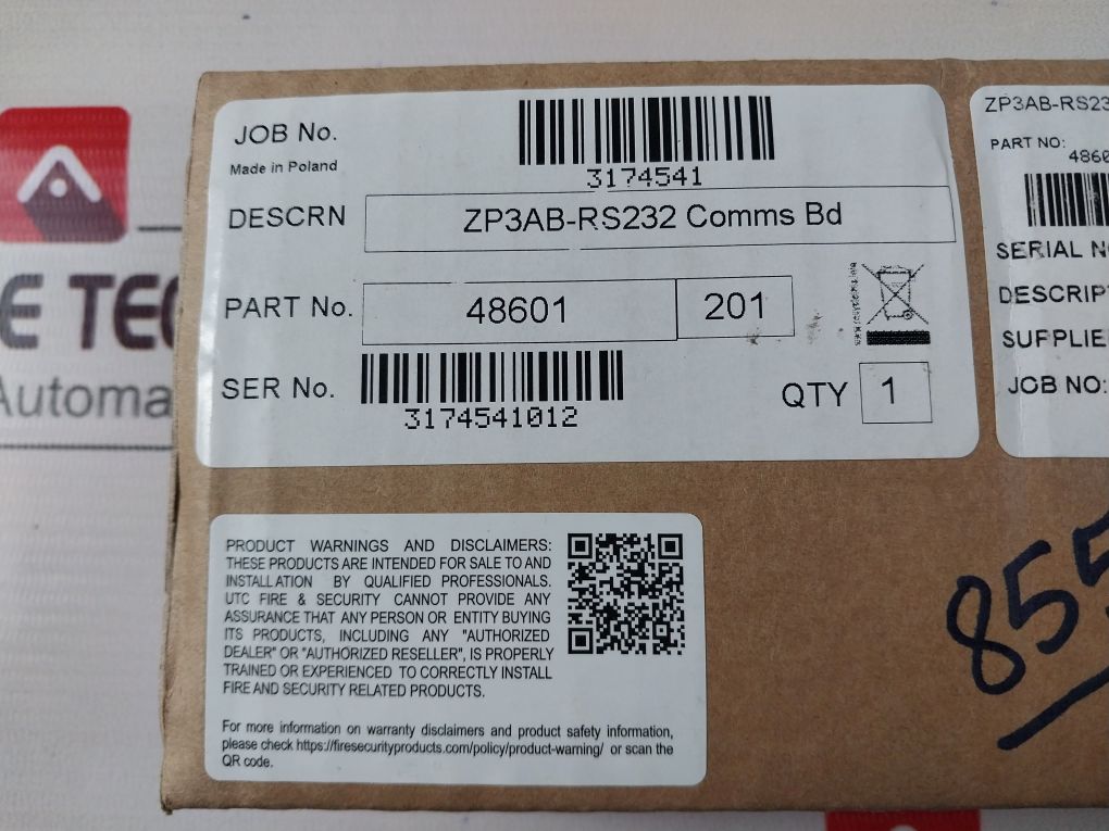 Ziton Zp3Ab-rs232 Communication Board 048601.201