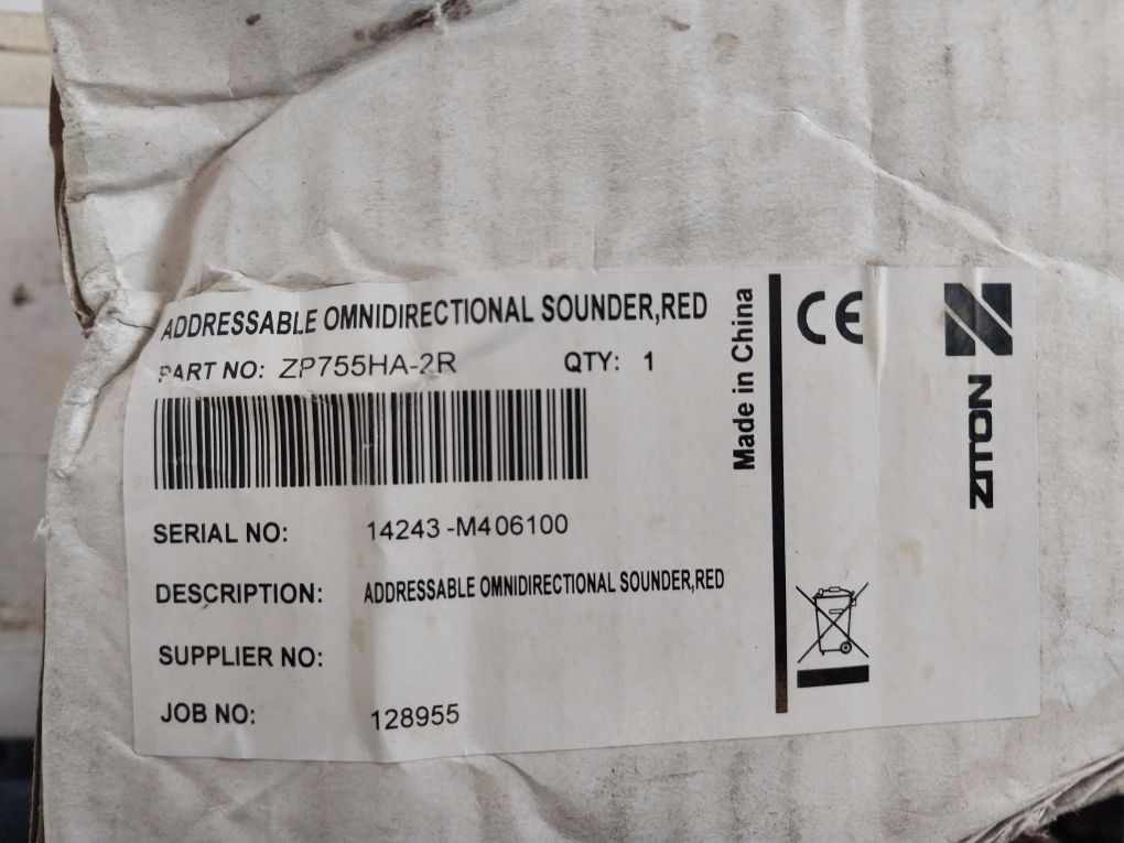 Ziton Zp755Ha-2R Red Addressable Omnidirectional Sounder
