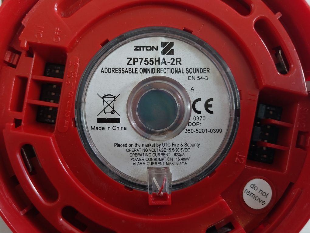 Ziton Zp755Ha-2R Red Addressable Omnidirectional Sounder