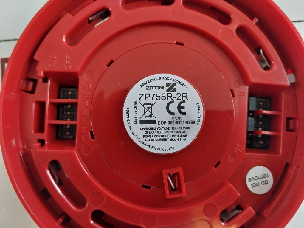 Ziton Zp755R-2R Red Addressable Room Sounder Cover 177401